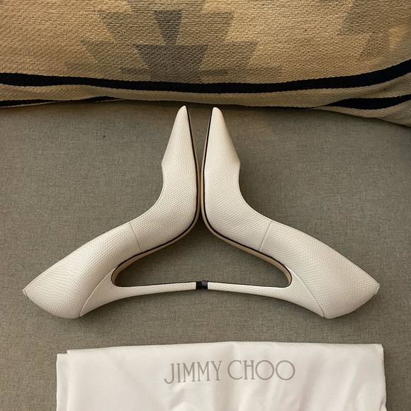 Jimmy Choo Anouk Lizard Latte Heels 36.5 NWT WOMEN PUMPS - Picture 8 of 12